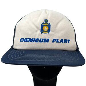Chemigum Plant Vintage Foam Mesh Trucker Hat Cap Retro Snapback 80's Rubber Tire